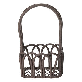 Basket with long handles, 5x3 cm, metal, for 8-10 cm Nativity Scene