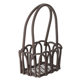 Basket with long handles, 5x3 cm, metal, for 8-10 cm Nativity Scene