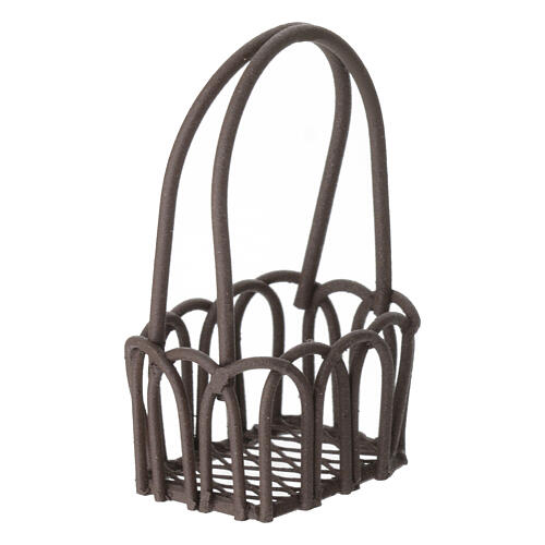 Basket with long handles, 5x3 cm, metal, for 8-10 cm Nativity Scene 2