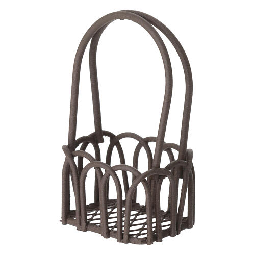 Basket with long handles, 5x3 cm, metal, for 8-10 cm Nativity Scene 3