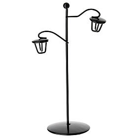 Metal lamp post 12x7 cm, 8 cm nativity scene