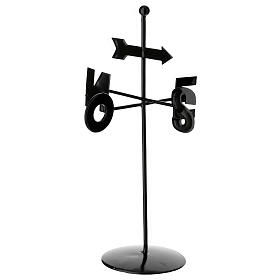 Cata-vento de metal pontos cardenais 12x7 cm presépio 8 cm