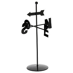 Cata-vento de metal pontos cardenais 12x7 cm presépio 8 cm