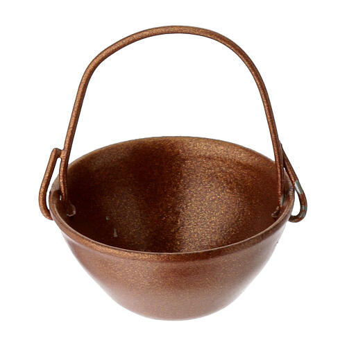 Set of 12 cauldrons of 2x3 cm, bronze coloured metal, for 8-10 cm Nativity Scene 2