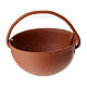 Copper-coloured metal cauldron of 2x3 cm for 8-10 cm Nativity Scene s1