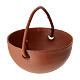 Copper-coloured metal cauldron of 2x3 cm for 8-10 cm Nativity Scene s2