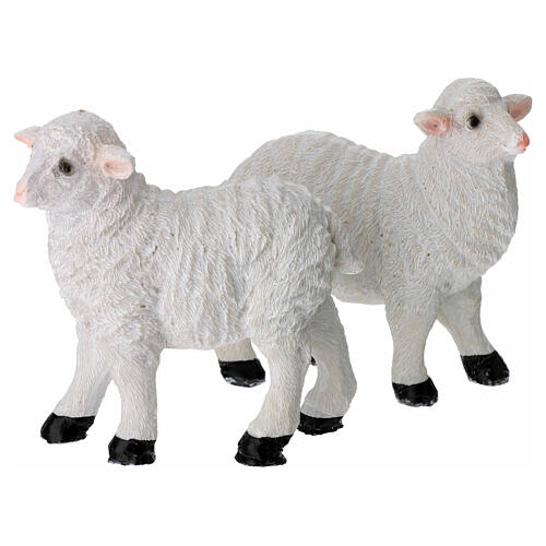 Moutons en résine crèche 18 cm 1