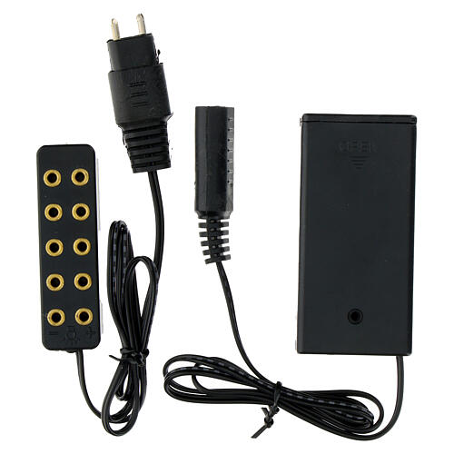 5 output low voltage power strip with battery holder 1