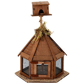 Hexagonal aviary for 10-12 cm Nativity Scene, 20x10x10 cm