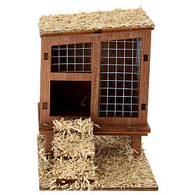 Henhouse with ramp for 8-10 cm Nativity Scene, 10x10x10 cm