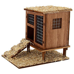 Henhouse with ramp for 8-10 cm Nativity Scene, 10x10x10 cm