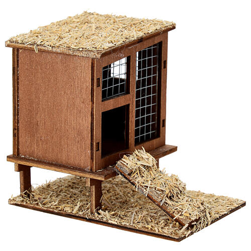 Chicken coop with scale 10x10x10 cm nativity scene 8-10 cm 3