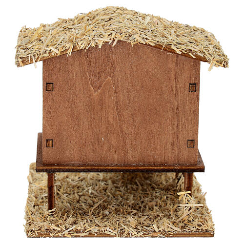 Miniature henhouse with ramp, 10x10x10 cm, for 10-12 cm Nativity Scene 4