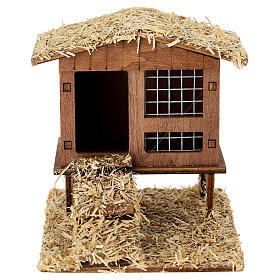 Gallinero belén con escalera 10x10x10 cm belén 10-12 cm