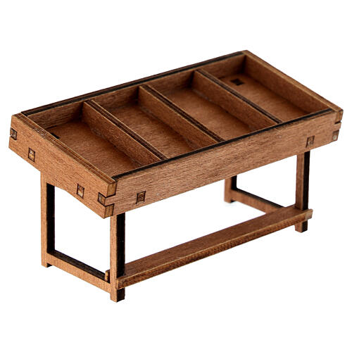 Markttisch für Krippe, einfach,  5×10×5 cm, für 8–10 cm Figuren-Serie 3