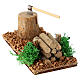 Log with axe for 8-10 cm Nativity Scene, 5x10x5 cm s4