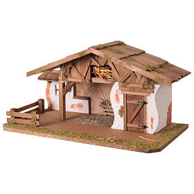 Étable 60x30x30 cm style nordique pour crèches 12-14 cm