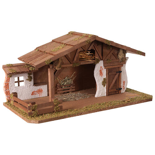Stalla 60x30x30 cm in stile nordico per presepi 12-14 cm  3