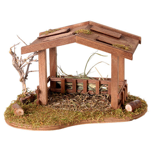 Wooden stable for Nativity Scene with 6-8 cm figures, 15x12x10 cm 1