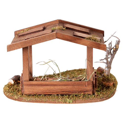 Wooden Nativity Stable 15x12x10 cm for 6-8 cm figurines 4