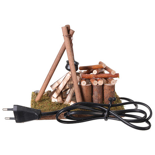 Fire with flickering light, 230V 10x15x15 for Nativity Scene 12x14 cm 4