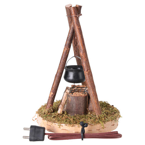 Bonfire with hanging pot, 8x7x12 cm, for 10-12 cm Nativity Scenes 3