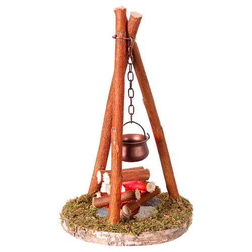 Battery-operated campfire for 10-12 cm Nativity Scenes, 15x9 cm 2