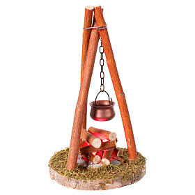 Feu de camp à pile 15x9 cm pour crèches de 10-12 cm