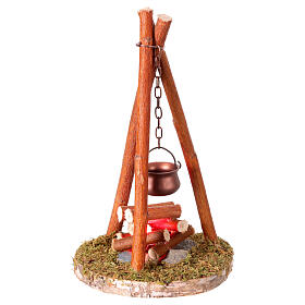 Feu de camp à pile 15x9 cm pour crèches de 10-12 cm