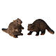Set 2 pz castori resina presepe 10-12 cm  s1