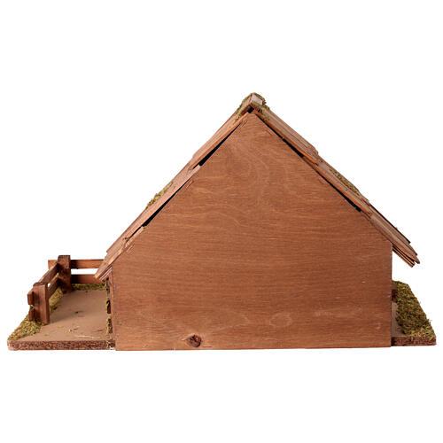 Nordic-style stable, 55x30x32 cm, for 12-14 cm Nativity Scene 4