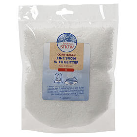 Feiner Dekoschnee mit weißem Glitzer, 1 l