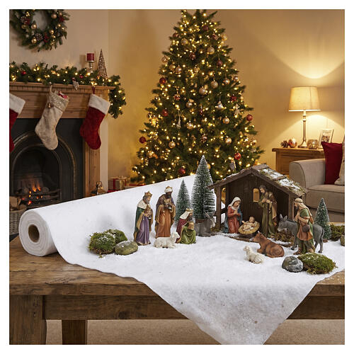 Glittered white artificial snow roll, 100x16 in 2