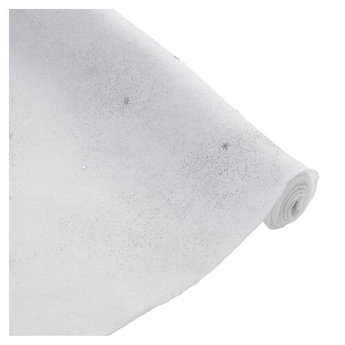 Rouleau de neige artificielle pailletée blanche 250x40 cm 3