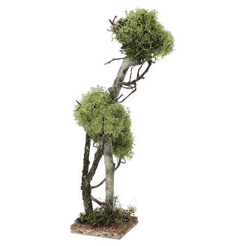 Arbre en bois et lichen h 26 cm pour crèche 10-12 cm 2