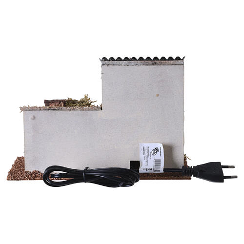 Nativity scene setting with hut 15x23x12 cm for 4 cm figures 4