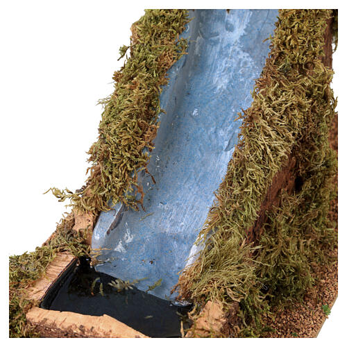 Cascata em cortiça funcionante com bomba de água para presépio 8-10 cm 15x15x30 cm 2