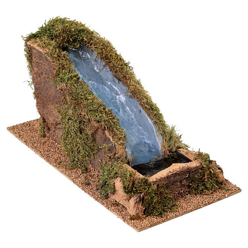 Cascata em cortiça funcionante com bomba de água para presépio 8-10 cm 15x15x30 cm 4