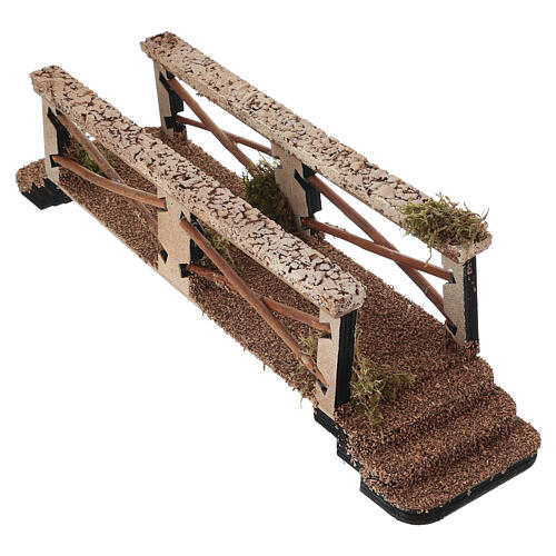 Duży mostek z drewna i korka, 12×47×10 cm, do szopki 10-12 cm 2