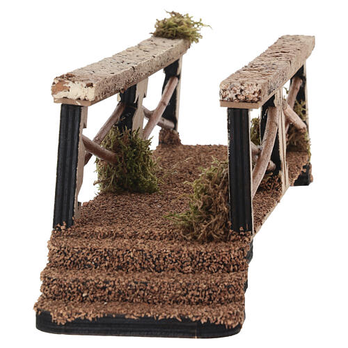 Duży mostek z drewna i korka, 12×47×10 cm, do szopki 10-12 cm 4