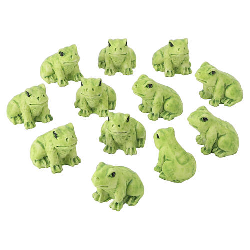 Resin frogs figurines 1 cm for 8 cm Nativity Scene 3