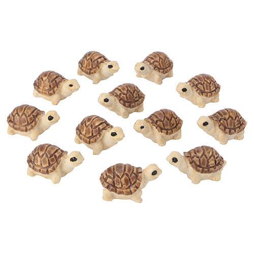 Resin turtles for 8 cm Nativity Scene, set of 12 3