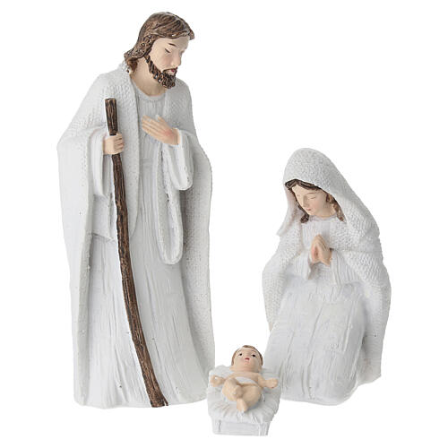 Nativité en résine, habits blancs, 8 pcs, crèche 14 cm 2