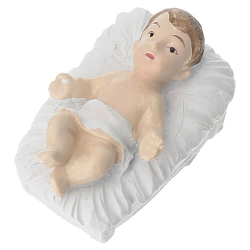 Nativité en résine, habits blancs, 8 pcs, crèche 14 cm 3
