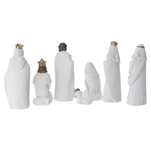 Nativité en résine, habits blancs, 8 pcs, crèche 14 cm 6