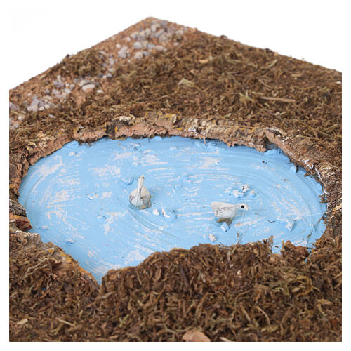 Wooden base with lake, 5x75x40 cm, for 6 cm Nativity Scene 3