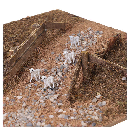 Wooden base with lake, 5x75x40 cm, for 6 cm Nativity Scene 5