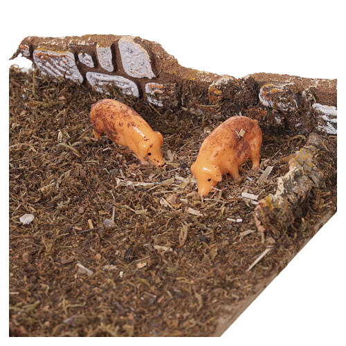 Base in legno con lago 5x75x40 cm per presepe da 6 cm 6
