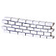 Low wall with raised white bricks, 3x10 cm, for 8 cm Nativity Scenes s3