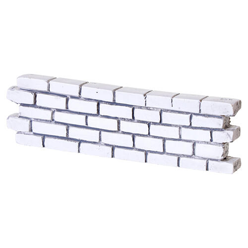 Muretto con mattoni bianchi in rilievo 3x10 cm per presepi 8 cm 3